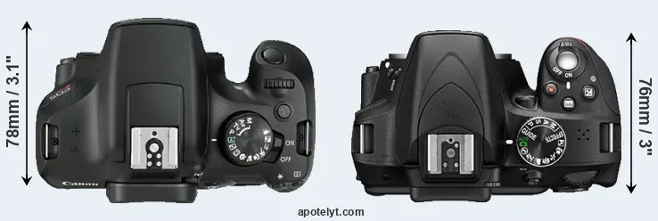 Compare 1300D versus D3300 top