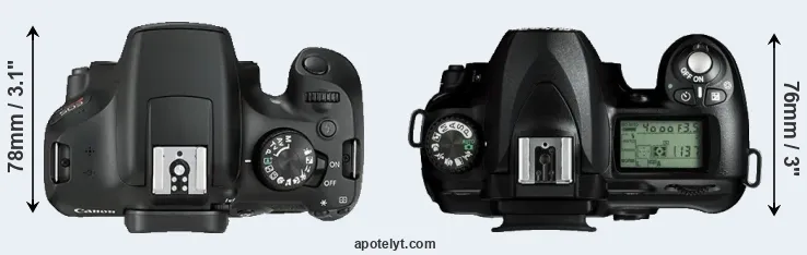 Compare 1300D versus D50 top