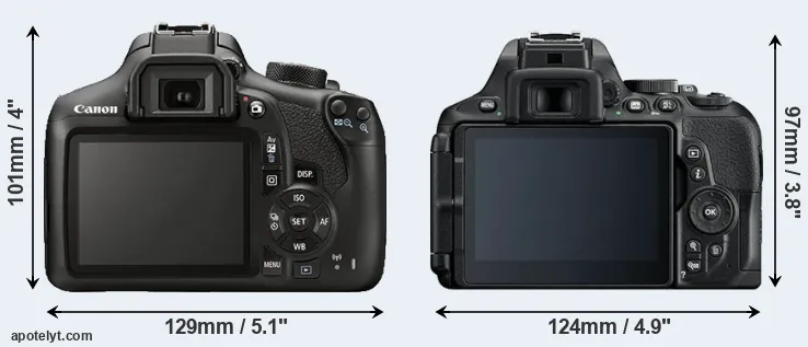 Comparison 1300D or D5600 rear