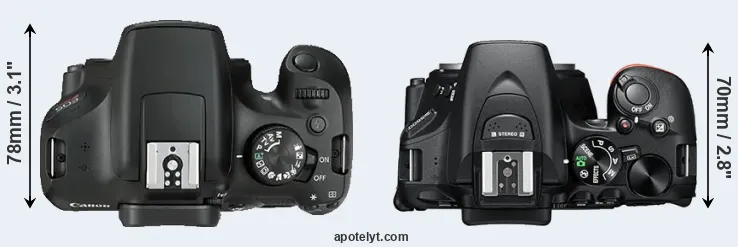 Compare 1300D versus D5600 top
