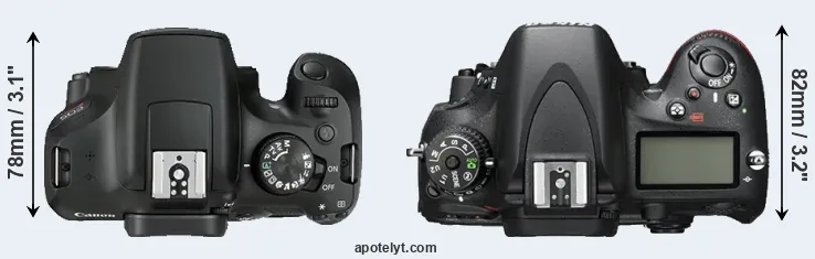 Compare 1300D versus D600 top