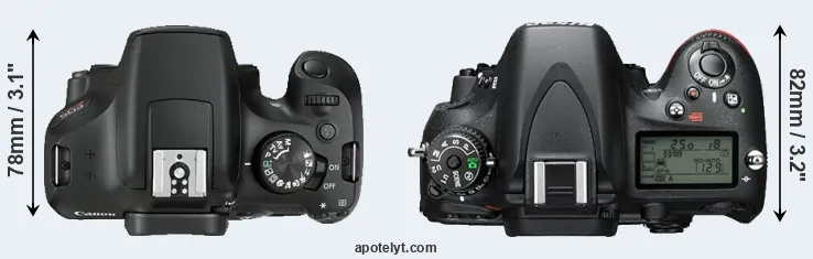 Compare 1300D versus D610 top
