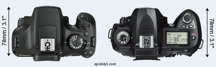 Compare 1300D versus D70s top