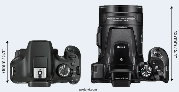 Compare 1300D versus P900 top