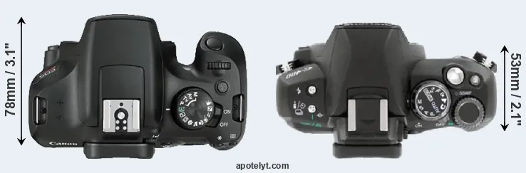 Compare 1300D versus E-400 top