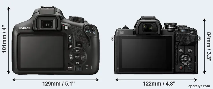 Comparison 1300D or E-M10 IV rear