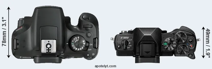 Compare 1300D versus E-M10 IV top