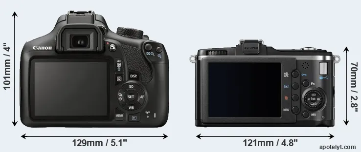 Comparison 1300D or E-P2 rear