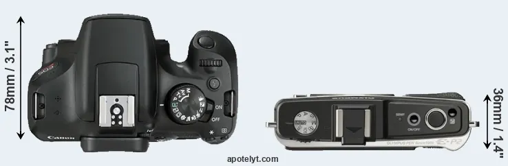 Compare 1300D versus E-P2 top