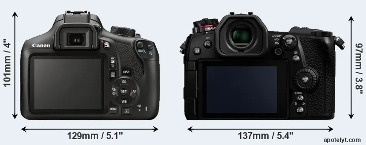 Comparison 1300D or G9 rear