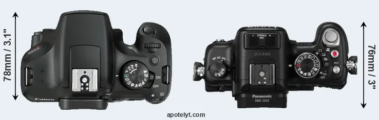 Compare 1300D versus GH2 top