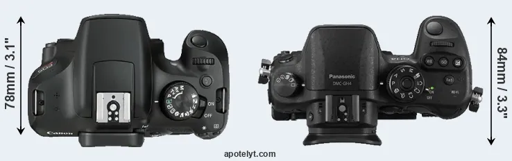 Compare 1300D versus GH4 top