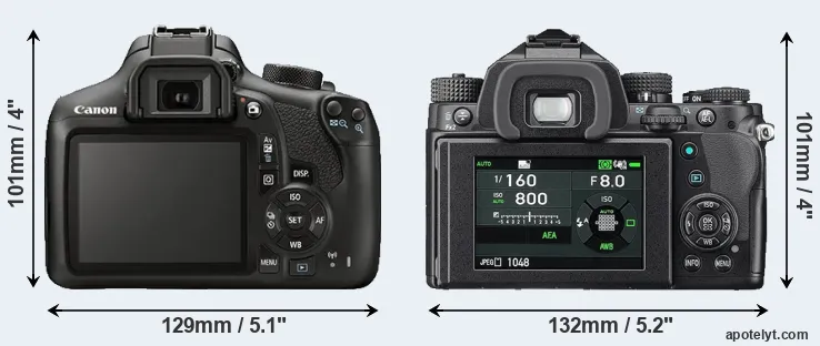 Comparison 1300D or KP rear
