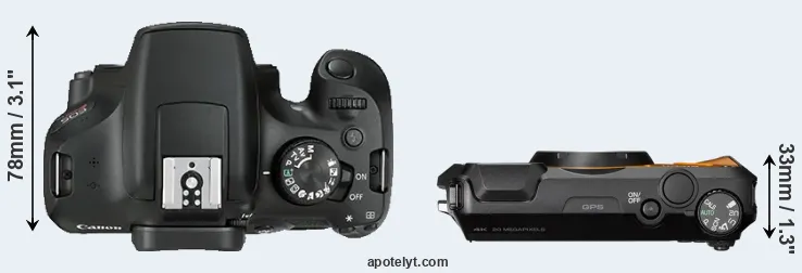 Compare 1300D versus WG-6 top