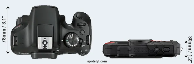 Compare 1300D versus WG-60 top