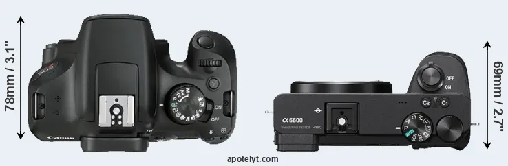 Compare 1300D versus A6600 top