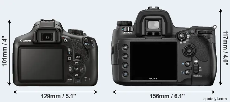 Comparison 1300D or A850 rear