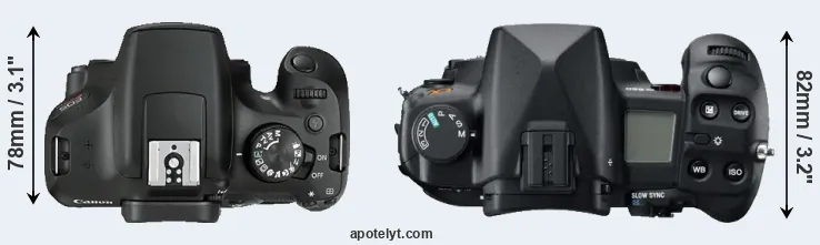 Compare 1300D versus A850 top