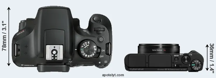 Compare 1300D versus HX95 top