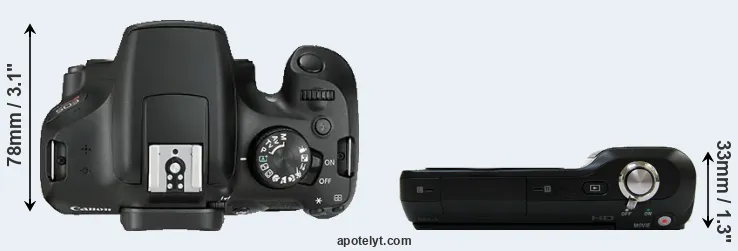 Compare 1300D versus NEX-3 top