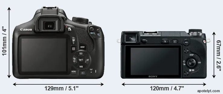 Comparison 1300D or NEX-6 rear