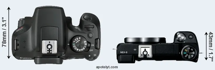 Compare 1300D versus NEX-6 top