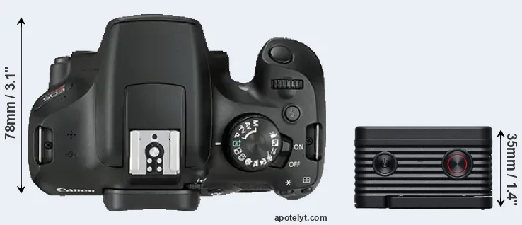 Compare 1300D versus RX0 II top