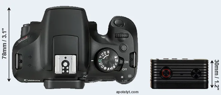 Compare 1300D versus RX0 top