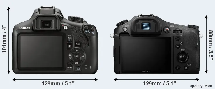 Comparison 1300D or RX10 II rear