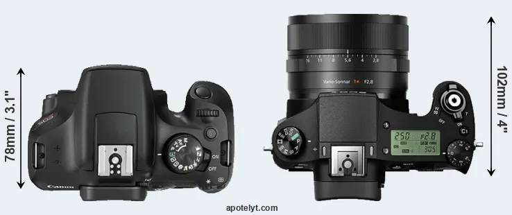 Compare 1300D versus RX10 II top