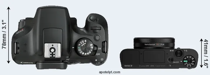 Compare 1300D versus RX100 IV top