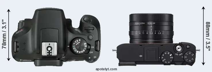 Compare 1300D versus RX1R III top
