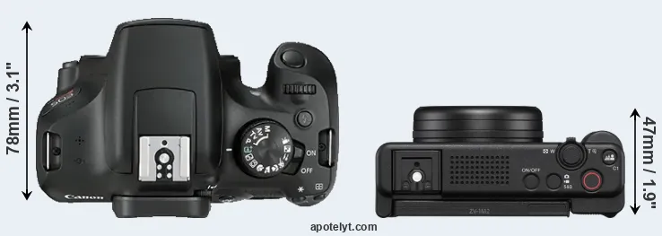 Compare 1300D versus ZV-1 II top