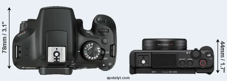 Compare 1300D versus ZV-1 top