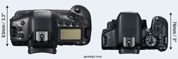 Compare 1DC versus 800D top