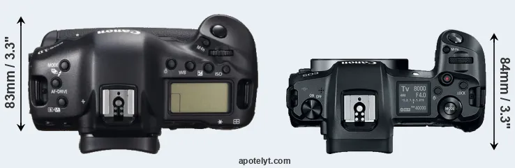 Compare 1DC versus Canon R top