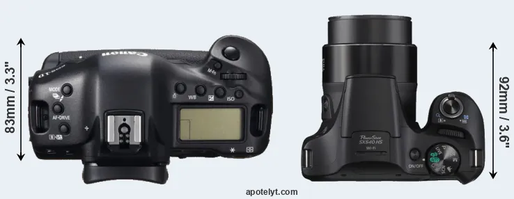 Compare 1DC versus SX540 top