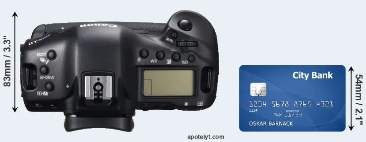 1DC versus credit card top view