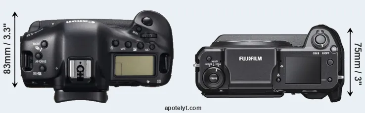 Compare 1DC versus GFX 100 top