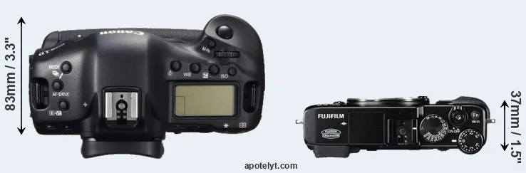 Compare 1DC versus X-E2 top