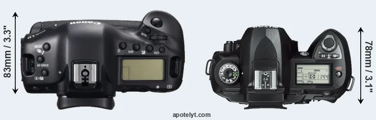 Compare 1DC versus D70s top
