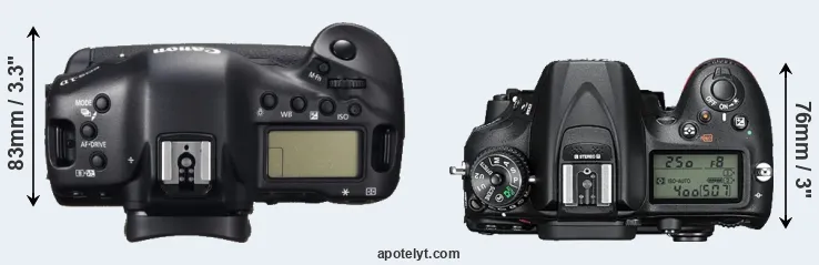 Compare 1DC versus D7200 top