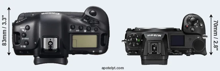 Compare 1DC versus Z6 II top