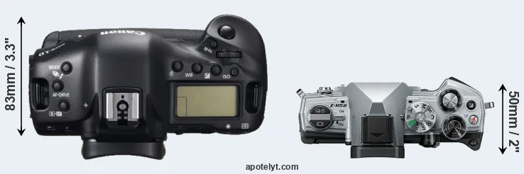 Compare 1DC versus E-M5 III top