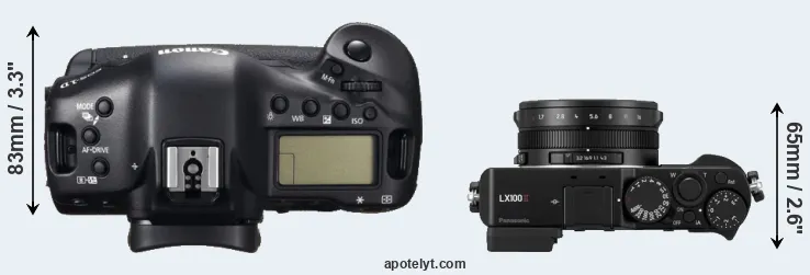 Compare 1DC versus LX100 II top