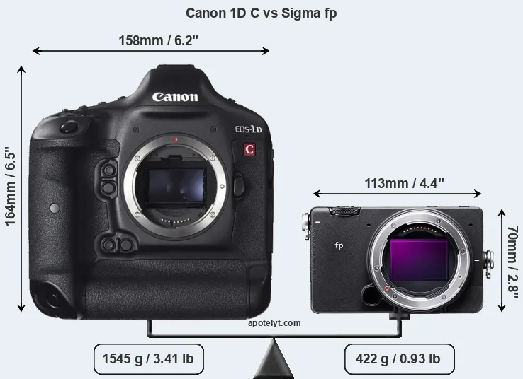 Size Canon 1D C vs Sigma fp