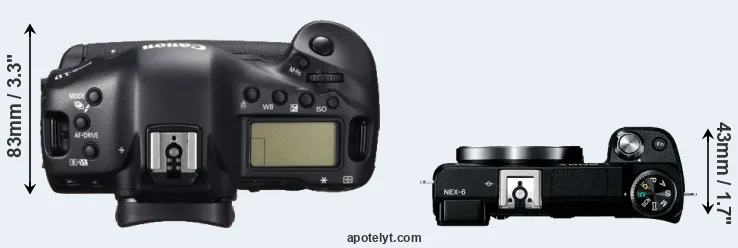 Compare 1DC versus NEX-6 top