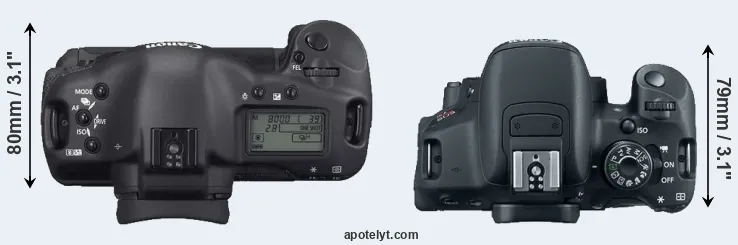 Compare 1D Mark II N versus 700D top