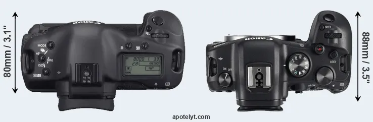 Compare 1D Mark II N versus R6 top