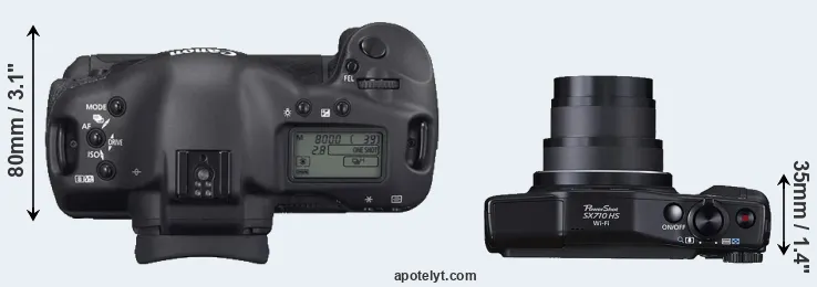 Compare 1D Mark II N versus SX710 top